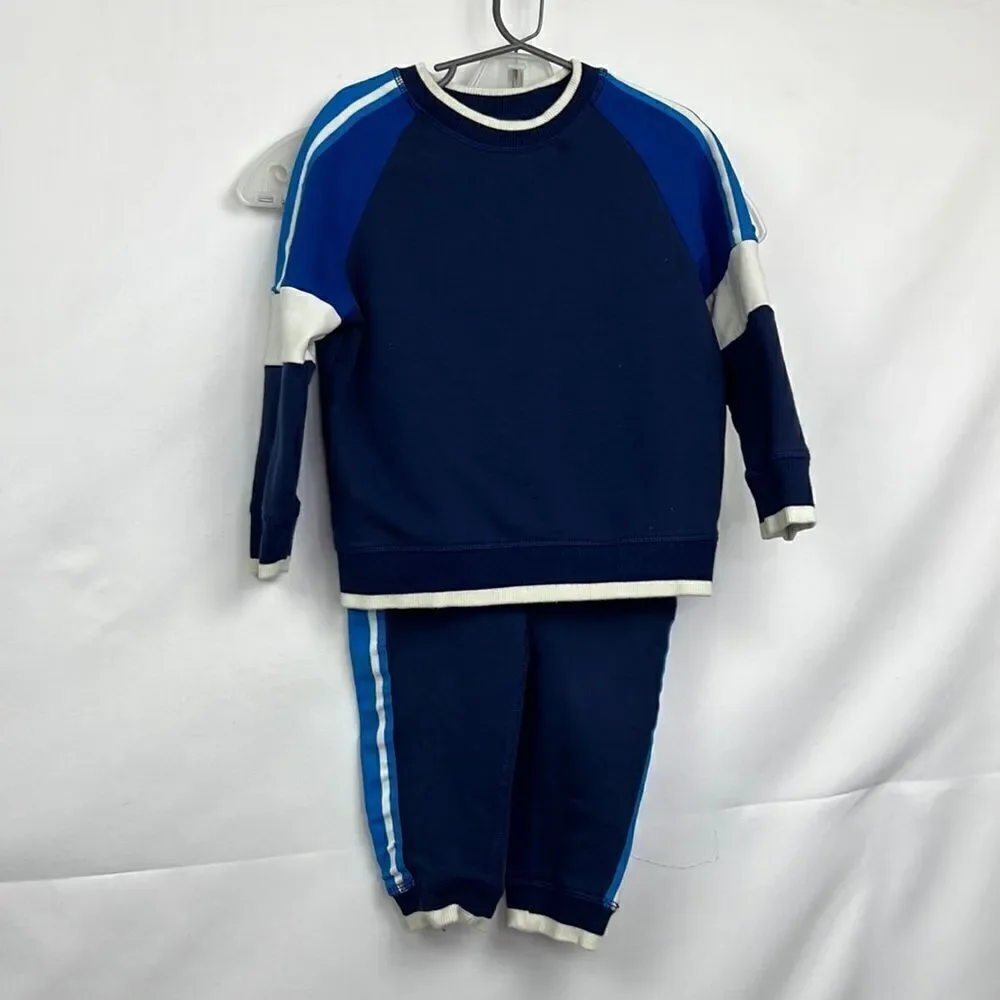 Hanna Andersson Blue 2 Piece crew neck sweatsuit size 4